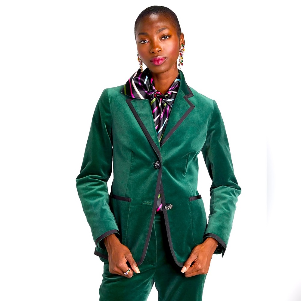 Kate Spade Jewel Button Velvet Blazer
